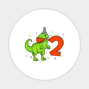 I am 2 with TREX - boy birthday 2 years old Magnet